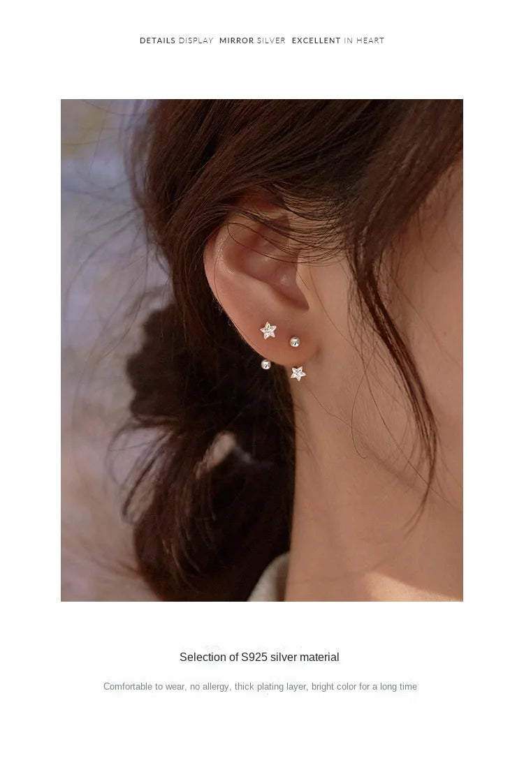 925 Sterling Silver Hypoallergenic Love Earrings Fashion Elegant Ear Buckle Asymmetric Earrings Female Pendant Women Suit Jewelr