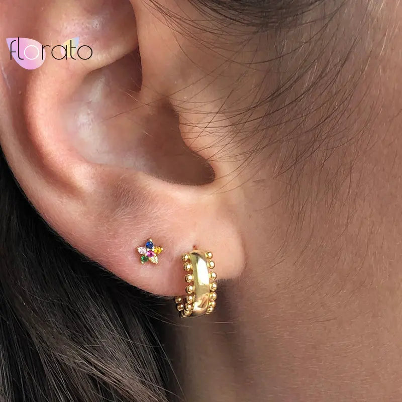 925 Sterling Silver Ear Needle INS Twist Hoop Earrings For Women Europe and America Personality Punk Rock Earrings Jewelry Gift