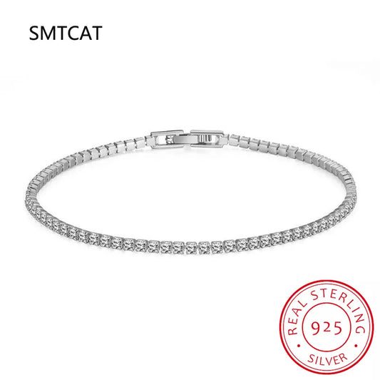 2mm All Moissanite Tennis Bracelet for Men Women Party Simulated Diamond Chain 925 Sterling Silver Fine Jewelry Wholesale