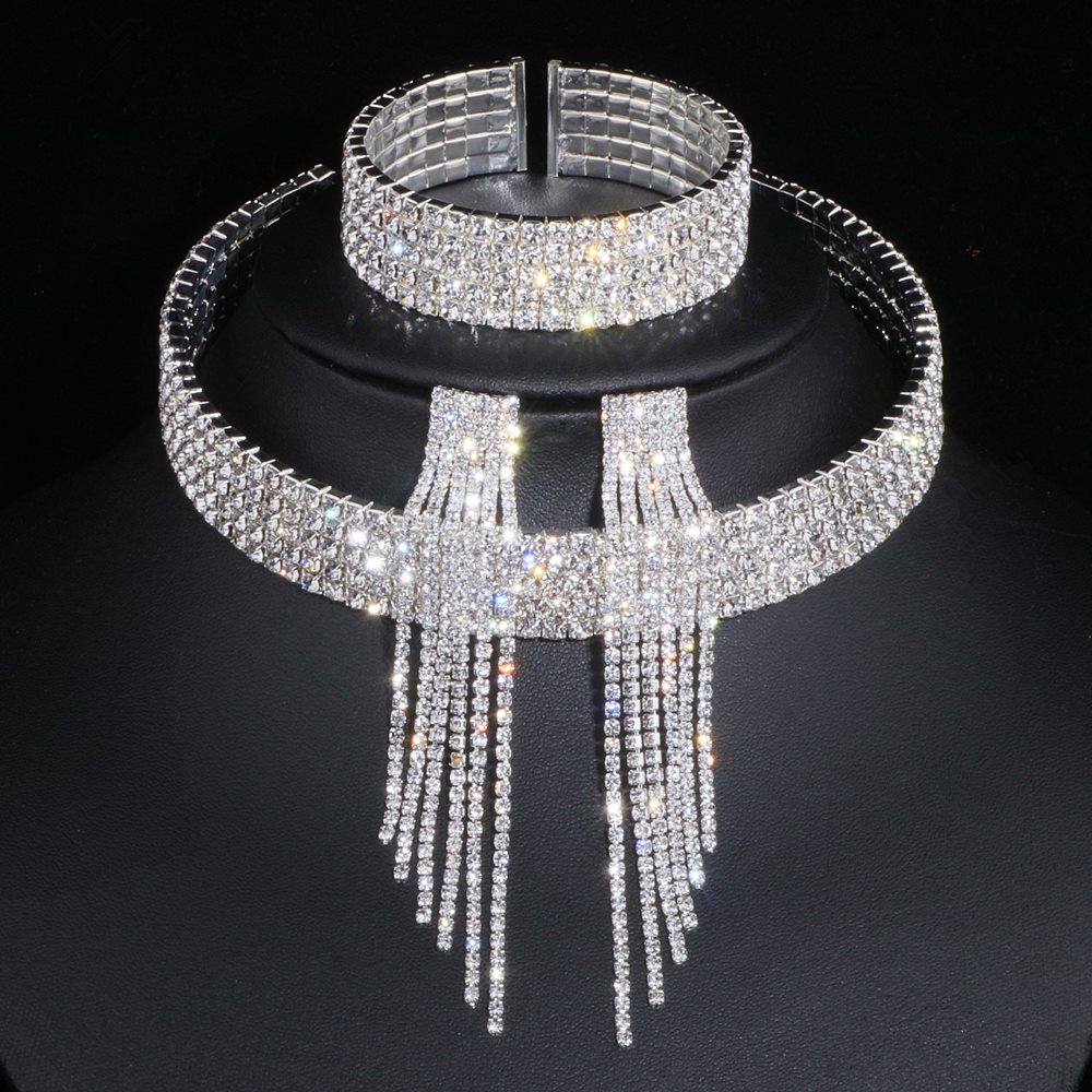 Fashion Choker Necklace Jewelry Full Of Diamonds