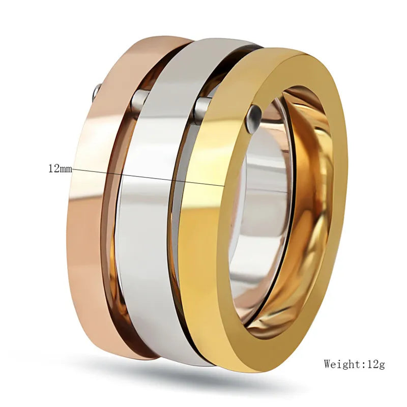 ZORCVENS High Quality 3 Pieces/Set Rose Gold/Silver Color Stainless Steel Rings For Women Jewelry Anniversary Gifts Ring Set