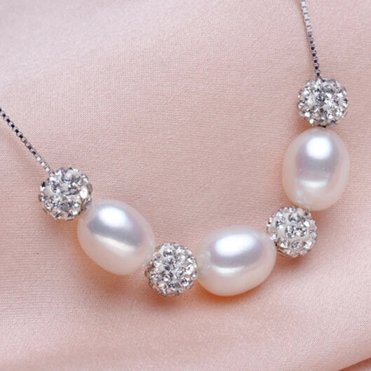 ZHBORUINI Fashion Necklace Pearl Jewelry sets Natural Pearls Drop Pearl 925 Sterling Silver Necklace Earrings Pendants For Women