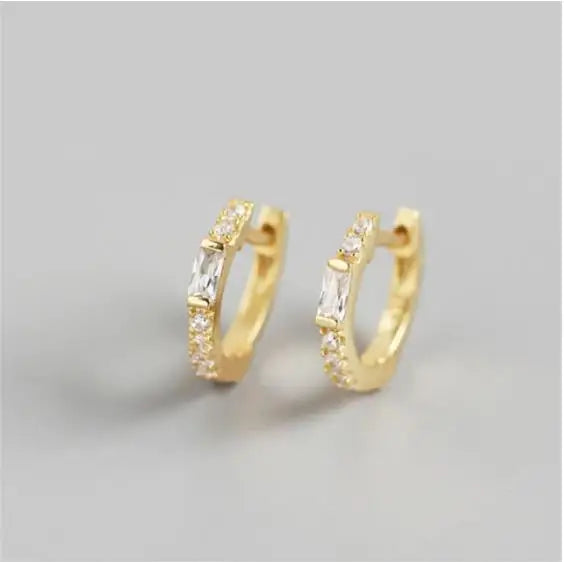 ROXI Hot Sale Crystal Gold Hoop Earrings for Women 925 Sterling Silver Earring  Jewelry Y2k Europe and America Pendientes Hombre