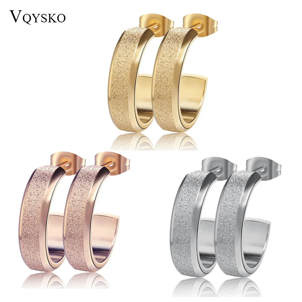 Silver Color&Gold-Color&Rose Gold Color Big Earrings Studs Fashion Stainless Steel Brincos Jewelry for Women