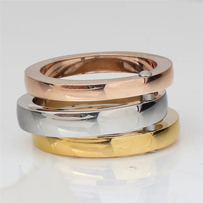 ZORCVENS High Quality 3 Pieces/Set Rose Gold/Silver Color Stainless Steel Rings For Women Jewelry Anniversary Gifts Ring Set