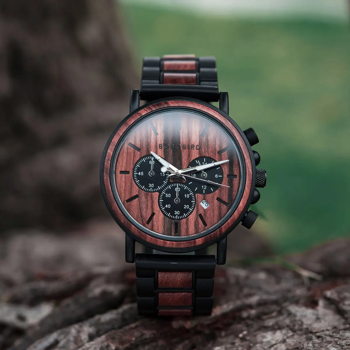 BOBO BIRD Wooden Men Watches Relogio Masculino Top Brand Luxury Stylish Chronograph Military Watch Personalized Gift for Man OEM