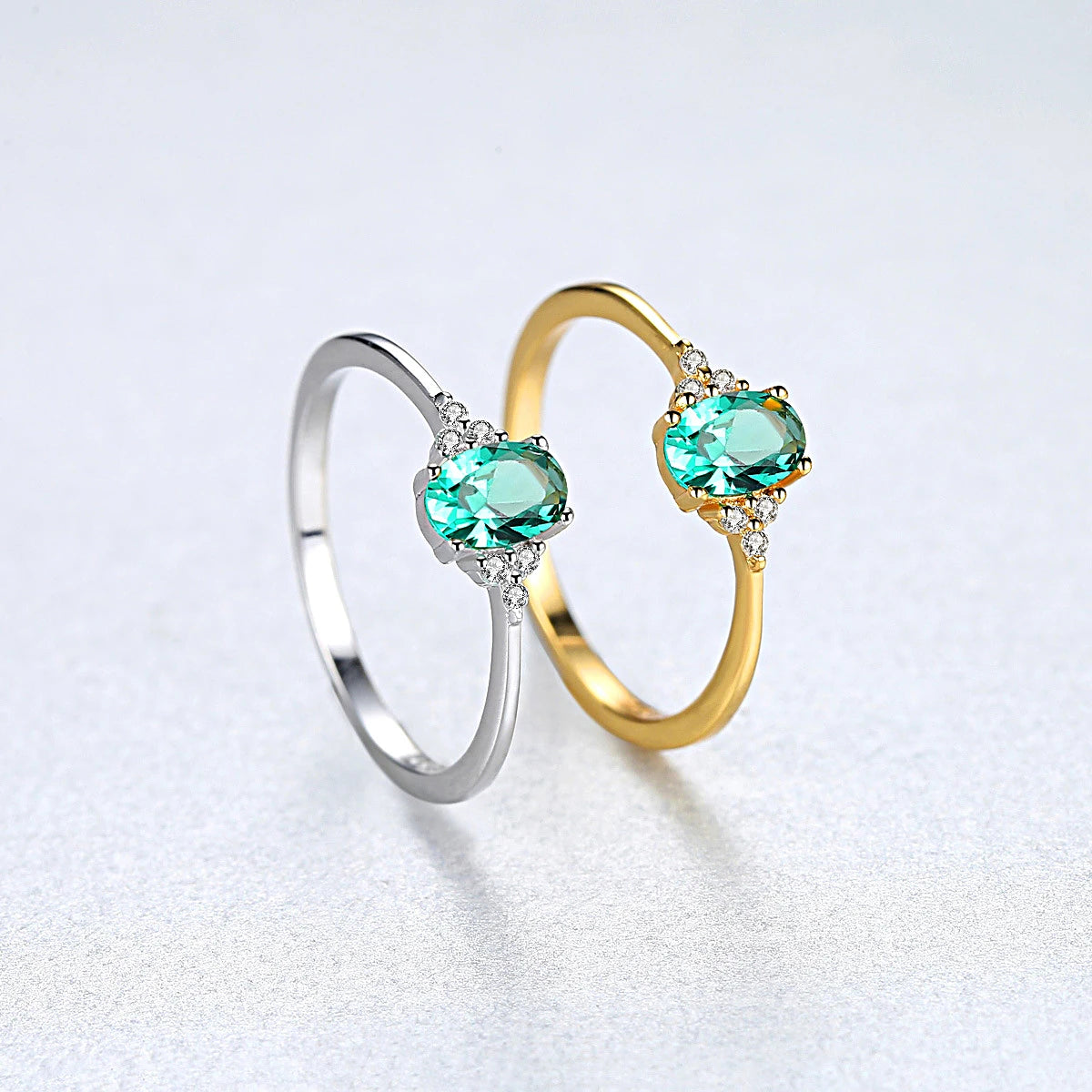 Luxury Emerald Gemstone Ring 925 Sterling Sliver Rings for Women Gold Plated Green Stone Zircon Classic Party Gift Fine Jewelry