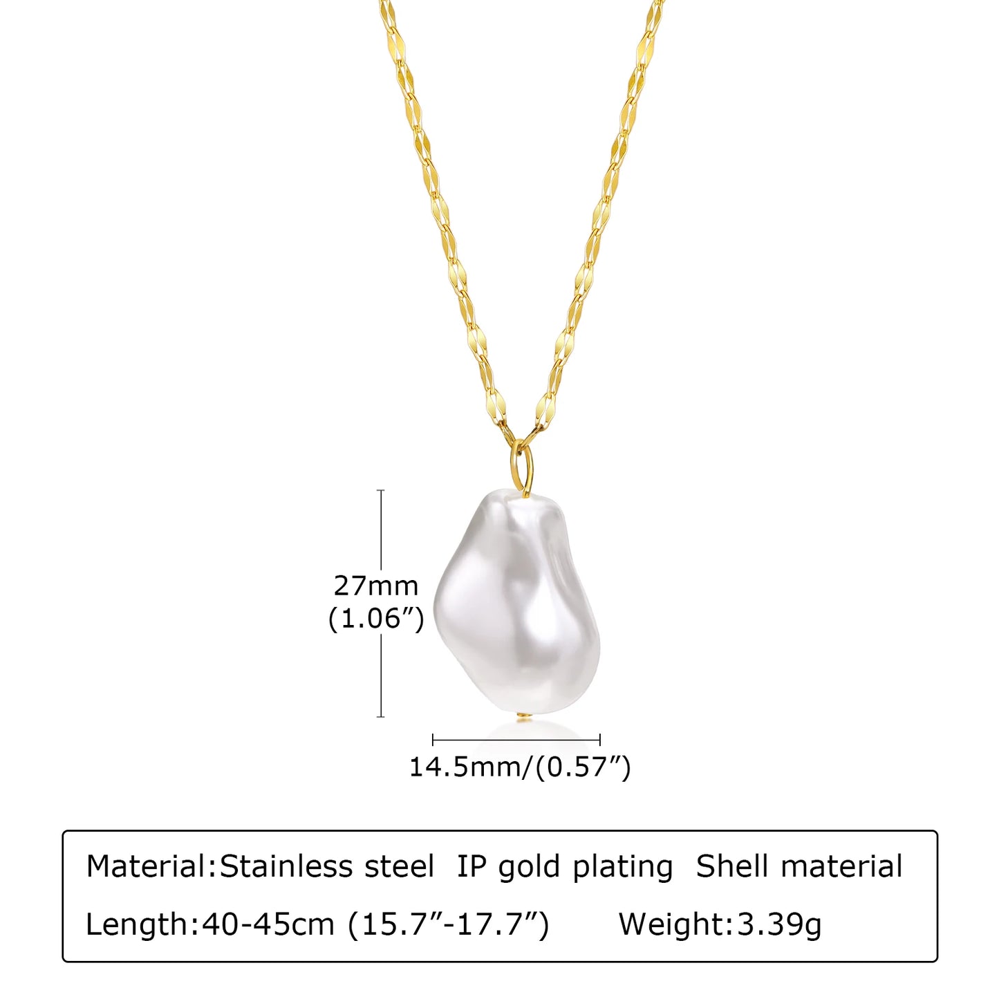 Temperament Simulated Pearl Earrings and Necklaces Sets for Women Birthday Party Gift Jewelry,Gold Color Stainless Steel Chain