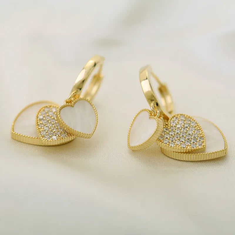 Korean Fashion Version of the New Four-leaf Clover Earrings for Women Classic Zircon Flower Pierced Ear Buckle Upscale Jewelry