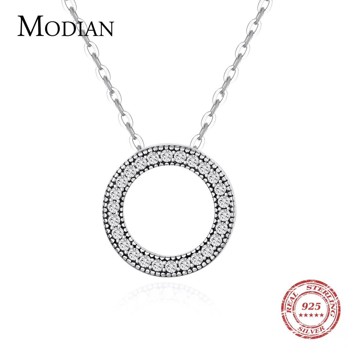 Modian Romantic Real 925 Sterling Silver Fashion Round Hearts Necklace For Women Fantastic Life Wedding Necklaces Jewelry Gift