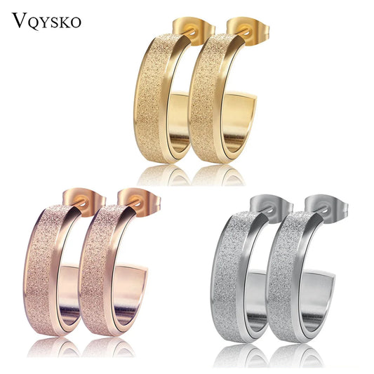 Silver Color&Gold-Color&Rose Gold Color Big Earrings Studs Fashion Stainless Steel Brincos Jewelry for Women